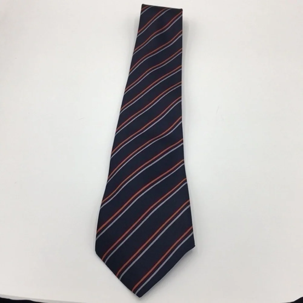 ISADOR navy blue hand made silk tie